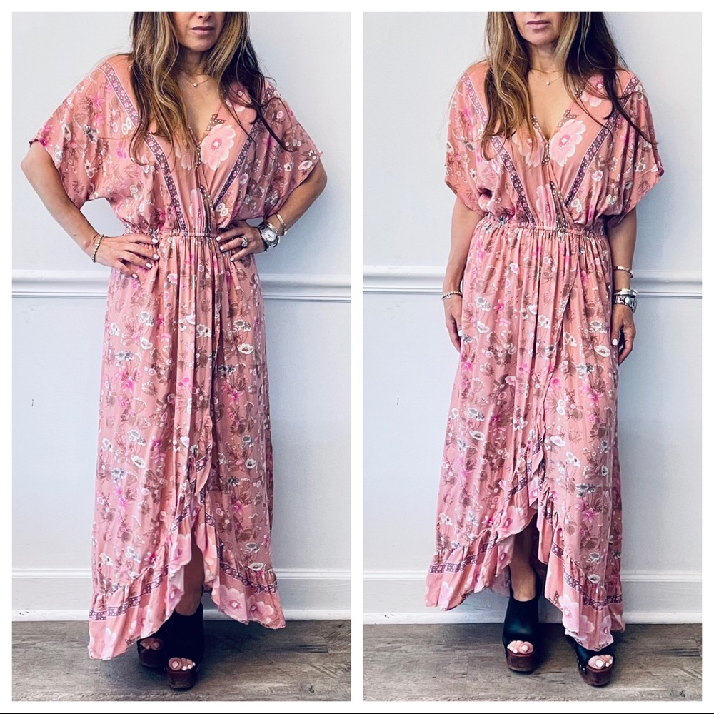 Faux Wrap Floral Beautiful Maxi Dress - Picture 10 of 12